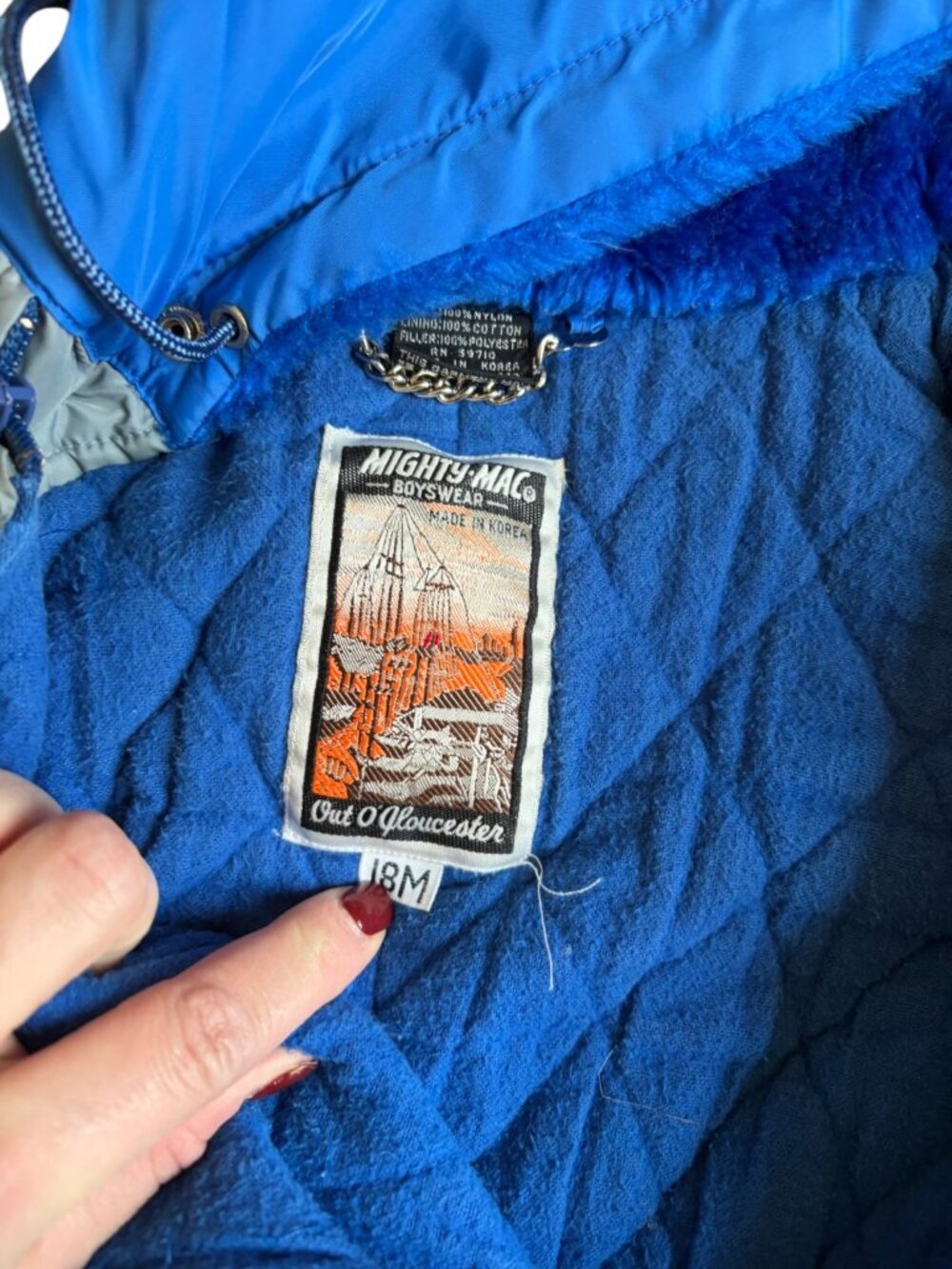 Vintage Mighty Mac Snowman Snowsuit Size 18 months Bunting Winter Jacket Retro - Picture 6 of 7